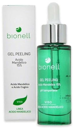 Gel peeling chimico professionale viso 15% Acido Mandelico Bionell 30 ml trattamento estetico esfoliante con effetto schiarente.