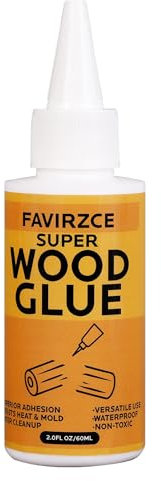 2.0fl oz/60ml Wood Glue for Furniture Repair: Strong Lasting Bond & Waterproof - Multi-Purpose for Interior & Exterior Use on Woodworking Furniture Crafts Wood Products