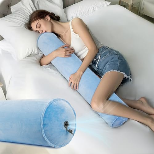 ONTYZZ, cuscino gonfiabile lungo per il corpo, per adulti e bambini, per abbracciare la schiena, supporto per il collo, cuscino rotondo