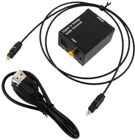 Eighosee Câble Optique Coaxial Numérique vers Analogique Adaptateur Audio Stéréo Toslink + Audio 3,5 mm