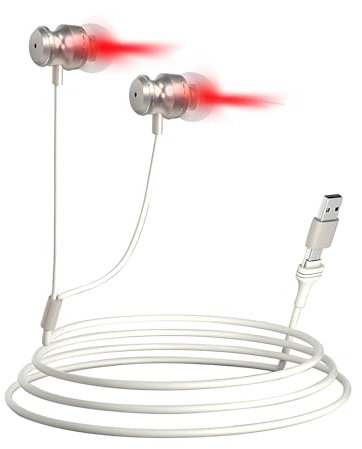 Red Light Therapy Earplugs, 650nm Tinnitus Relief Earplugs, Reusable, Tinnitus Relief For Ringing Ears, Improves Blood Circulation