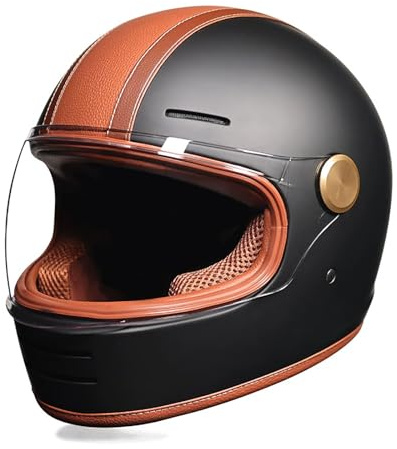 Retro cruise full face helmet motorcycle helmet men's and women's four seasons safety helmet unisex helmet can be opened modular ECE certification B,L=57-58CM