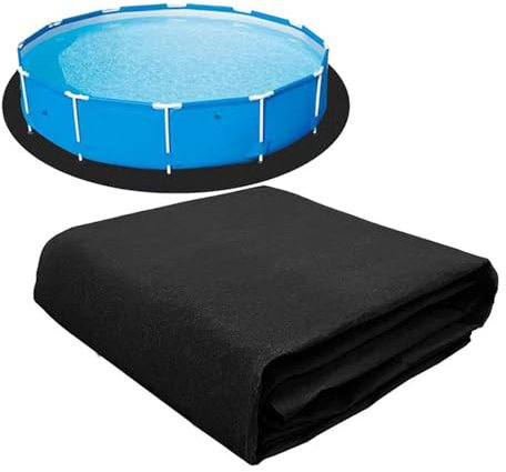 TDHLW 12ft Thickened Round Pool Liner Pad, Swimming Pool Ground Cloth Above Ground Pool Mat Under Pool Floor Padding, Pool Mats Protective Floor,Black,15ft