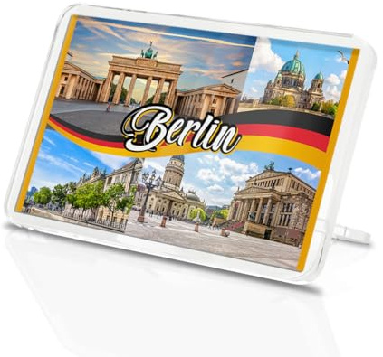 1x Berlin Quadrat Magnet - Deutschland Deutsche Sehenswürdigkeiten Stadt Reise Urlaub Kühlschrank Magnet Reise Souvenir Familie Freund Frauen Männer #83192