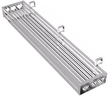 Fioriera da ringhiera in acciaio inox con ganci, portafiori pensile da balcone, forte capacità portante, può essere utilizzata per piantare piante, essiccare e conservare(120x25cm/47.2x9.8in)