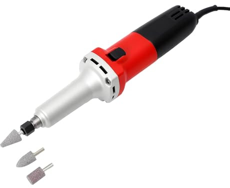HOARLICN 600W Geradschleifer, Stabschleifer Elektrisch Fingerschleifer Schnellläufer 27000rpm Stufenlose Drehzahlregelung mit 3 Schleifköpfe für Schmuck Metalle Holz