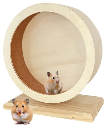 Hamsterhjul, tyst igelkottsspinner, 30 x 25 x 10 cm liten leksak i trä, övningstillbehör och husdjurstillbehör för Gerbil chinchilla-möss igelkott aktivitetsbur berikning