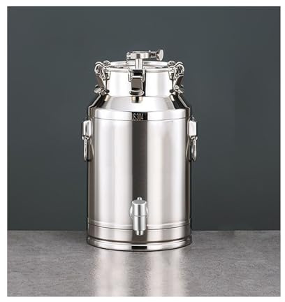 JSDQQG Fermentatore per Birra O Vino,15-125L Multifunzionale Trasporto Barile per Liquidi E Solidi,Caraffa per Latte in Acciaio Inox con Rubinetto E Coperchio Sigillato,30 * 44CM/28L