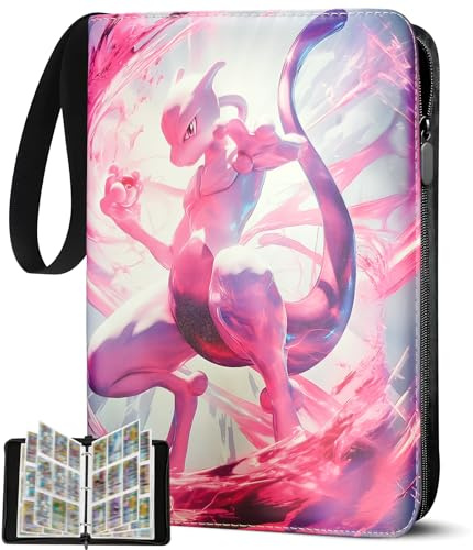 50 Seiten 900 Taschen Sammelkarten Album, Tragbarer PU Wasserdichter Karten Sammelalbum mit Reißverschluss, für Karten Zum Sammeln und Tauschen