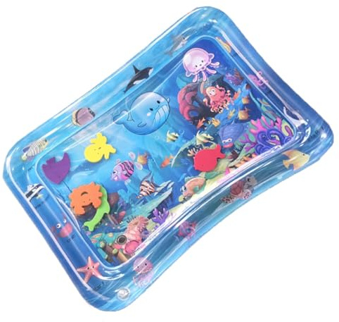 LOORGVEL Alfombra Inflable para Niña Cojín Sensorial de Agua con Tapete para Desarrollo Motor y Estimulación Visual Pequeño Submarino