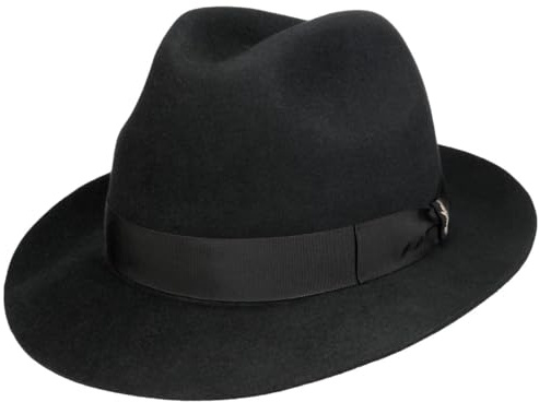 Borsalino Marengo Fur Felt Bogart Hat Women/Men Black 7