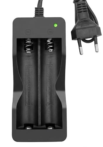 Caricabatterie 18650 Universale Doppio Slot Caricabatterie Accu 18650 per batterie ricaricabili 3.7 V Li ION Accu Compatibile con 18650 26650 18350 14500 e altre batterie per sigaretta elettronica