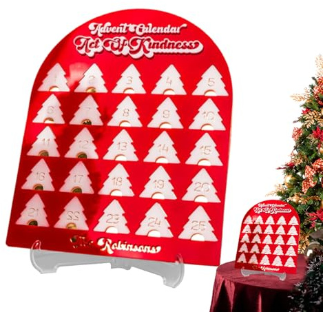 Calendario De Cuenta Atrás Navideño - 25 Días Centro De Mesa Para Adviento,Centros De Mesa Navideños De Acrílico | Para Adultos Salón Dormitorio Estante Repisa Fiestas Exhibición Invierno