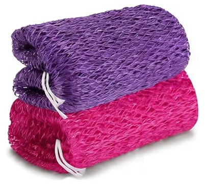 2 Pièces Filet de Douche Africain, Éponge Filet Africain à Séchage Rapide | Net Sponge with Knots pour Hommes Femmes, Exfoliating Eponge de Bain, Réseau D’éponge à la Maison Voyage (Rose Rouge, Violet)