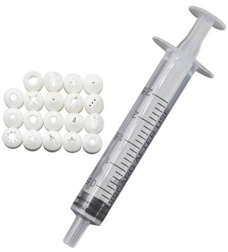 NASSMOSSE 19Pcs Mini Piping Tips Set with Syringe Polymer Clay Dollhouse Cake Decorating