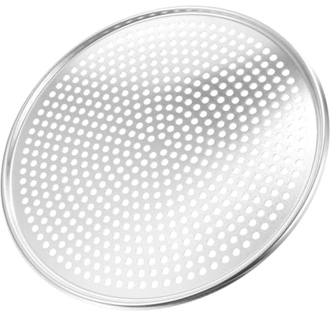 VALICLUD Plaque à Pizza Perforée en Alliage d'Aluminium 30 CM Moule à Pâtisserie Rond Réutilisable Plaque de Cuisson Résistante à L’Usure pour Cuisson Maison et Préparation de Pizzas