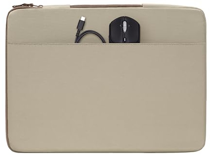HP Funda Protectora para Portátil 15-16 Pulgadas, Acolchada Antigolpes, Resistente al Agua 600D, con Asa Retráctil y Bolsillo para Accesorios, Compatible con Laptop hasta 16, Color Marrón Claro