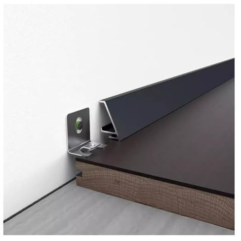 HAIXHX 10 confezioni da 1 m/3,3 piedi di battiscopa in alluminio con LED, battiscopa impermeabili, profilo per cornice con LED completo di accessori(Gray)