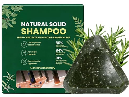 Yoracare Korean Scalp Revival Bar, 2026 Yoracare Rosmarin & Aminosäuren stärkender Anti-Verdünnungs-Shampoo-Riegel, feuchtigkeitsspendende und kopfhautfreundliche Kräuterpflege 80g (1 schachtel)