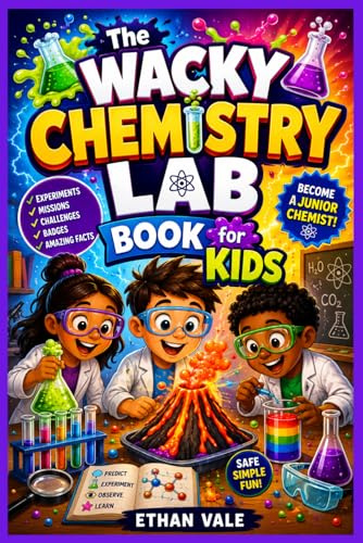 The Wacky Chemistry Lab Book For Kids: An Interactive STEM Adventure with Comic Stories, Wacky Science Missions, Hands-On Chemistry Experiments, Fun ... a Junior Chemist Certificate for Ages 6–12