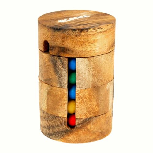 Logica Spiele Art. Tantri – Puzzle aus Edelholz – Magischer Zylinder aus Holz – Drehpuzzle – Schwierigkeitsgrad 3/6 schwer – Euclide Collection