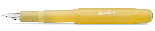 Kaweco FROSTED SPORT Füllhalter Sweet Banana I Premium Füllfederhalter für Tintenpatronen mit hochwertiger Stahlfeder I Füllfederhalter 13 cm I Füller in GelbI Federbreite: B (Breit)