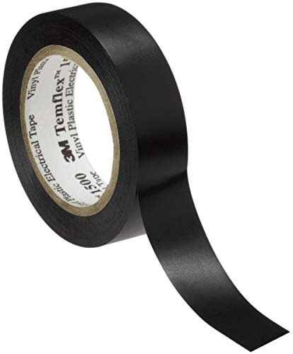 3M T1510 Temflex 1500 Vinyl Elektro-Isolierband, 15 mm x 10 m, 0,15 mm (5, Schwarz)