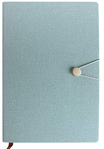 Emartbuy Texturiert Premium PU Leder Gebunden Tagebuch Notizbuch Schreibblock Schreiben Journal Liniert A5 Größe 100 Blatt (200 Seiten) Metall Taste und Elastisch Loop-Schließung - Grau