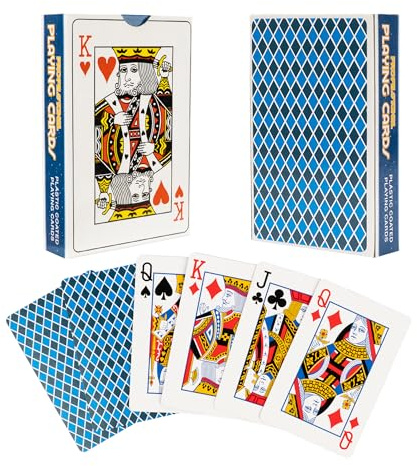 D.A.Y. Republic Professional Standard Plastic Coated Poker Size Playing Cards, 52 Card Deck + 2 Jokers, Ideal for Poker Nights, Parties and Family Games