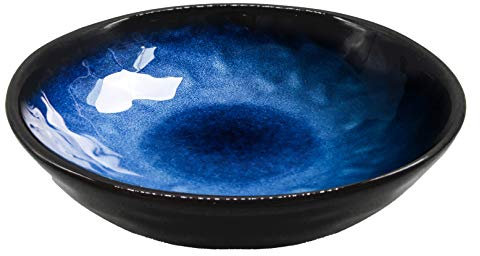 Ensaladera grande, cuenco de cerámica Ramen, cuencos de porcelana de 20,32 cm, serie azul, cuencos de sopa, fruta, fideos, vajilla para cualquier comida sopa