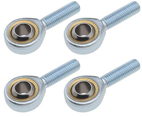 YINETTECH SA10 T/K M10 x 1,50 mm, rodamientos de extremo de varilla derecha, acero de alto rendimiento, plateado, 4 unidades
