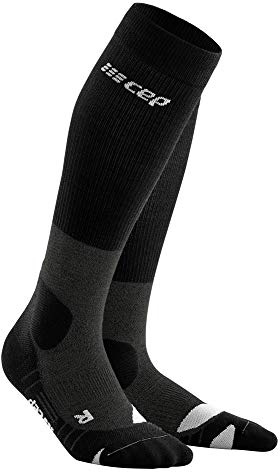 CEP Herren Hohe Wandersocken - Merinowolle Kniekompressionsstrümpfe (20-30mmHg) Outdoor Enthusiasten, Abenteurer Backpackers, Steingrau/Grau, 35 EU