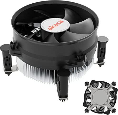 Akasa Lo-Noise Intel® LGA1700 Cooler | Designed for Intel® Core™ processors up to 77W TDP | Heatsink with Aluminium Core | 95mm PWM Fan | Tool Free Push-pin Design | AK-CC6603EP01