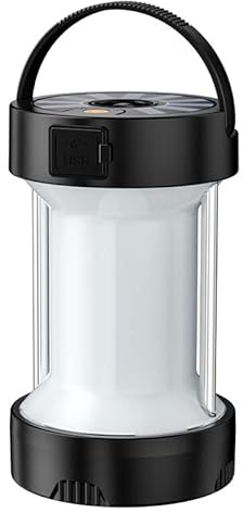 Wisada LED Campinglampe,Outdoor Solar Camping Licht, USB Wiederaufladbar Arbeitslicht Wasserdichte Außenbeleuchtung Tragbare Laterne Zeltlampe, Notbeleuchtung Solar-leuchten(Schwarz)