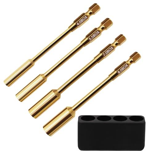 4,0 mm 5,5 mm 7,0 mm 8,0 mm Sechskantmuttern-Schraubendreherkopf für 1/4-Zoll-Antriebsbohrer-Schraubendreher-Bit-Elektroschrauber/Bohrmaschine RC-Reparaturarbeiten 4 STÜCKE