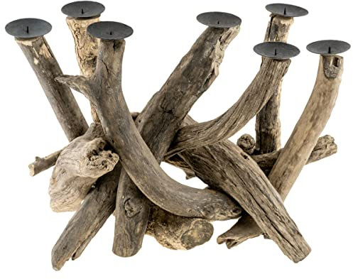 Karma Geschenke, Kerzenhalter aus natürlichem Treibholz, groß, vertikal