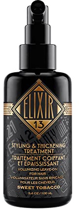 18.21 Man Made Elixir 13 Men's Styling and Thickening Treatment for Hair, Original Sweet Tobacco Volumizing Leave-on, 3.4oz