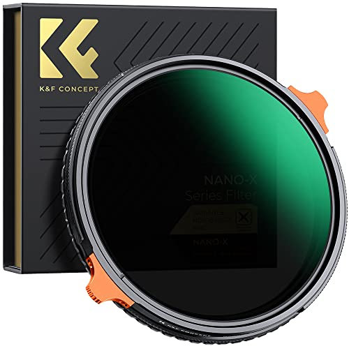 K&F CONCEPT 67mm Filtre Polarisant et ND4-64 ND Variable sans Croix Bleu X 2 en 1 2-6 Stops 28 Revêtements de Nano-X Imperméable Anti des Rayures pour Objectif Appareil Photo Numérique