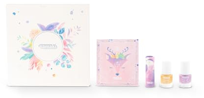 Coffret Maquillage Enfant Bio – Palette Fards à Paupières, Vernis & Baume à lèvres Framboise - Namaki