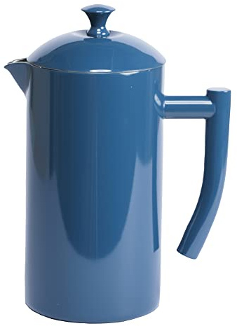 Frieling Cafetera de prensa francesa de acero inoxidable de doble pared, azul marino, 33 fl oz.