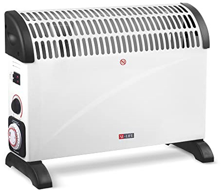 X4-LIFE Konvektor 2000W 24-Std.- Timer, Elektrischer Heizkörper, Spart Energiekosten, Überhitzungsschutz mit Kontrollleuchte, 3 Hitzestufen ab 750W, Wärmt bis zu 25m², Standheizung mit Tragegriffen