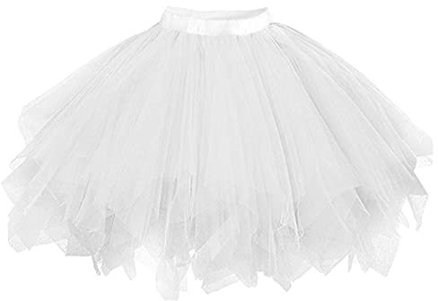 Tüllrock, Damen Karneval Kostüm Tüllrock Damen Tütü Minirock Tanzkleid 50er 60er Tütü Rock Petticoat Unterrock für Karneval Party Fasching Kostüm Cosplay