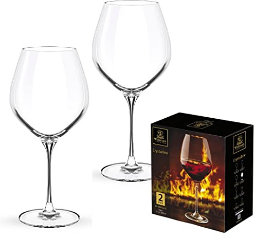 Wilmax Chardonnay - Juego de 2 copas de vino blanco, 800 ml, aptas para lavavajillas