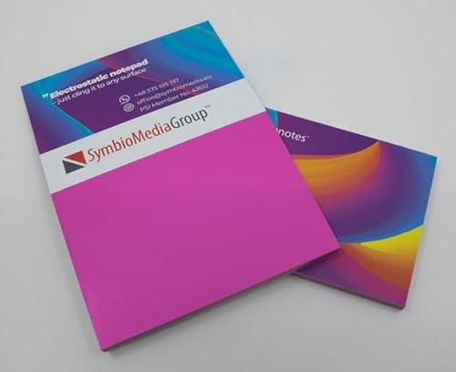 Elektrostatisch selbstklebendes Notizpapier | Rosa, 100x190 mm, 100 Blatt Notizbuch | Haftet an allen Oberflächen ohne Magnete, Pins oder Klebstoff | Große Static Sticky Notes