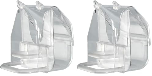 Ferplast PRETTY 4522 Mangiatoia con appoggio, Plastica, Per canarini, piccoli uccelli ed esotici, Trasparente, 9 x 9 x 9 cm (Confezione da 2)