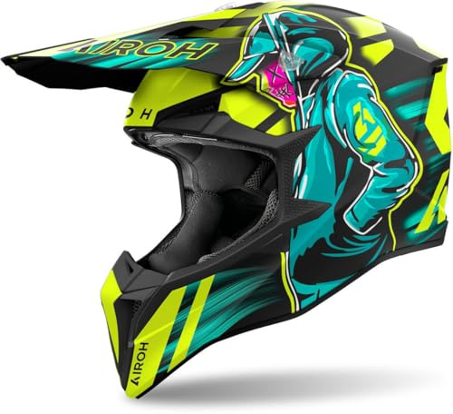 Airoh Wraaap Cyber Motocross hjälm, gelb/blau, XL (61/62)