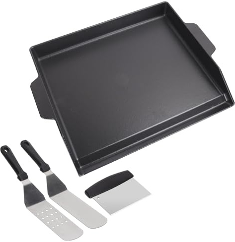 Nonstick Cast Iron Griddle for Gas Grill, 23 x 16 Universal Cooking Coating Flat Top Plate for Gas Stove Top 4 Burner Oven/Stove Top, Electric Grill