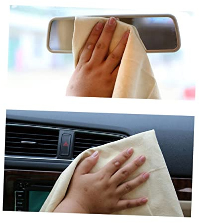 CALLARON Toalla De Piel Natural para Limpieza De Coches Absorbente y Suave para Ventanas Tapicería y Superficies para Secado y Pulido De Automóviles Motocicletas y Barcos