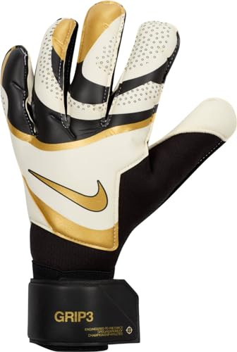 Nike Unisex Torwarthandschuhe Nk Gk Grp3 - Ho23, Black/White/MTLC Gold Coin, FB2998-011, 9