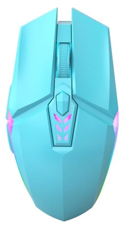 LiLiTok Souris de jeu filaire 1600 DPI Souris optique USB à 6 boutons avec rétroéclairage RVB Souris muette pour PC, ordinateur portable, ordinateur, souris gamer (bleu)